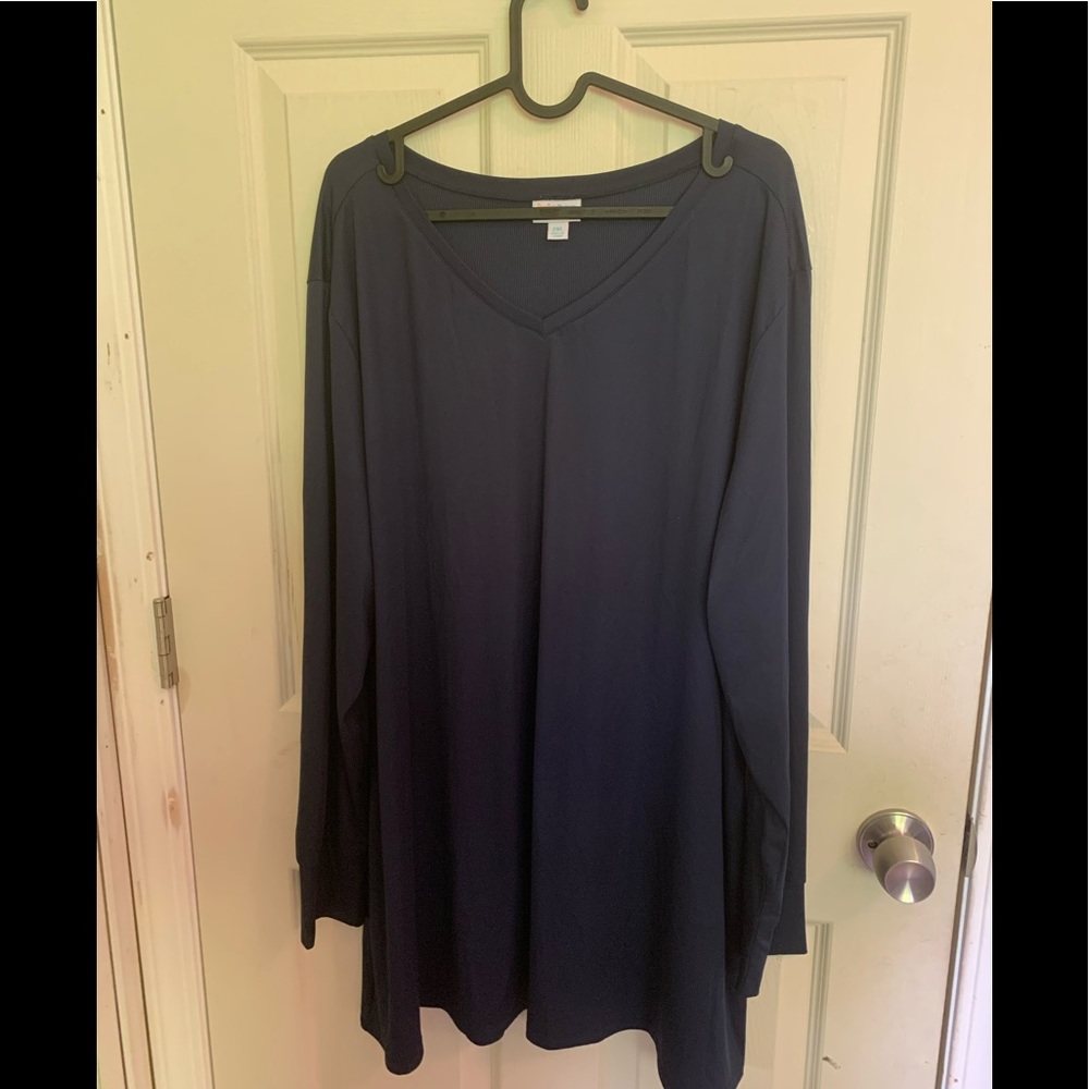 Elizabeth Navy ribbed top 2X Lularoe EUC